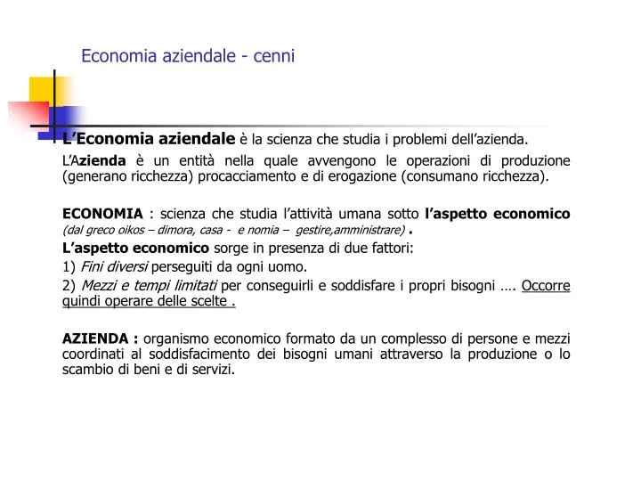 Erario significato economia aziendale