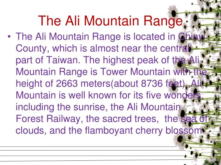 the ali mountain range n.
