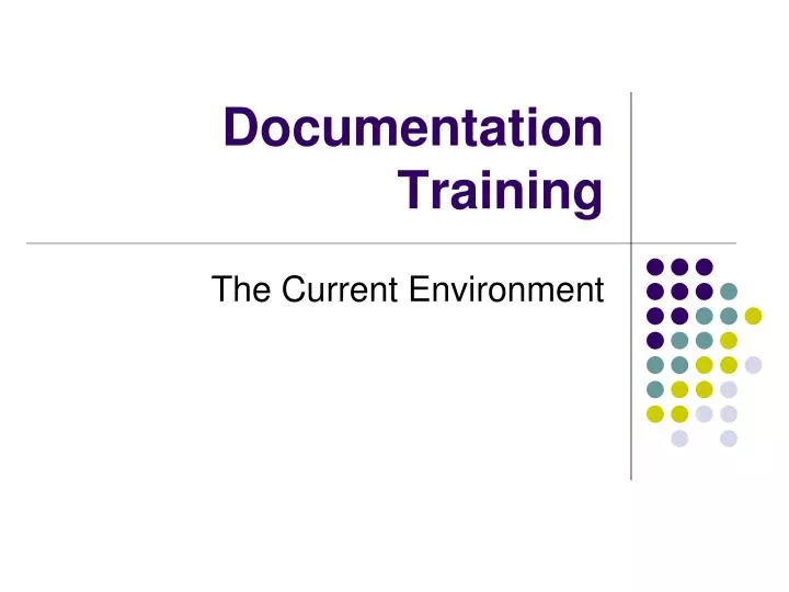 documentation training n.