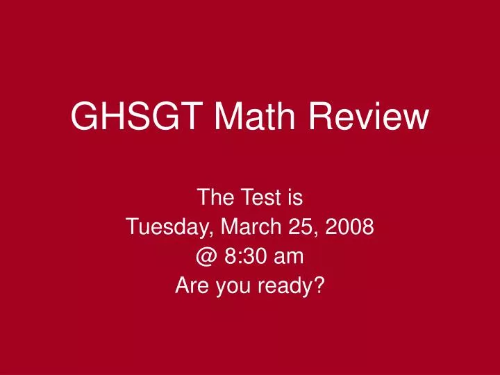 ghsgt math review n.