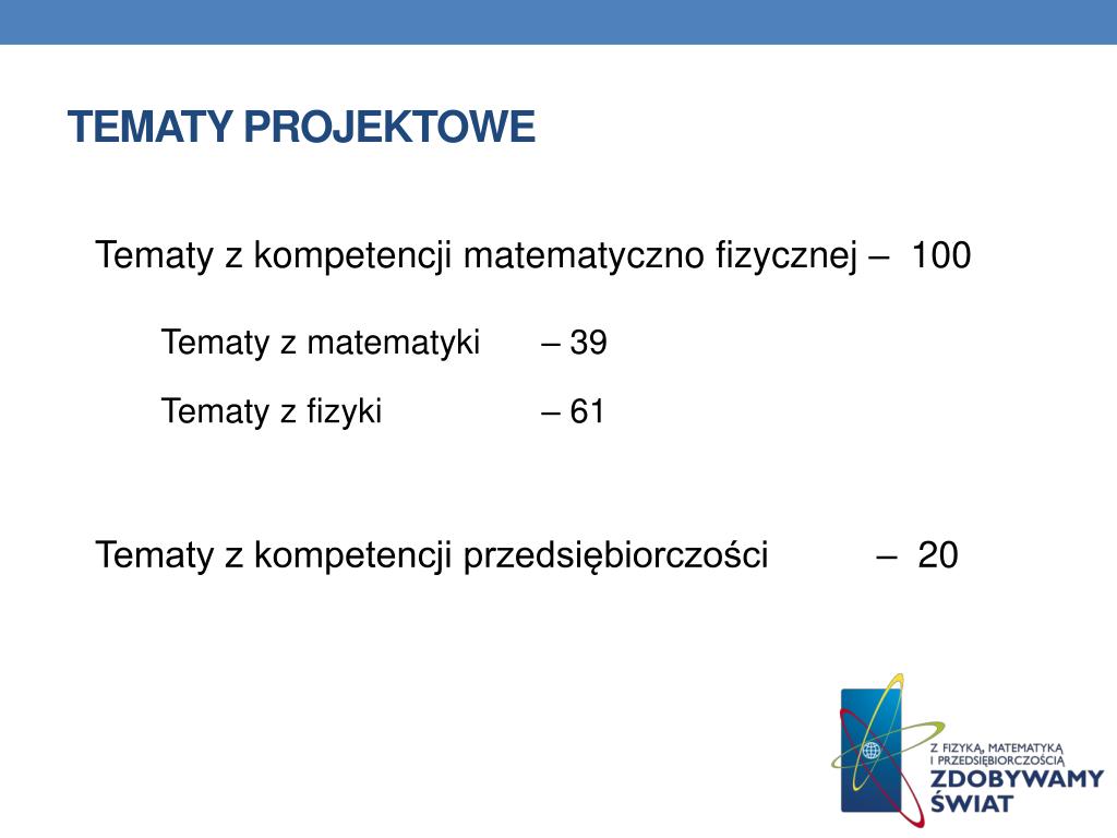 PPT - Z FIZYKĄ, MATEMATYKĄ I PRZEDSIĘBIORCZOŚCIĄ ZDOBYWAMY ŚWIAT