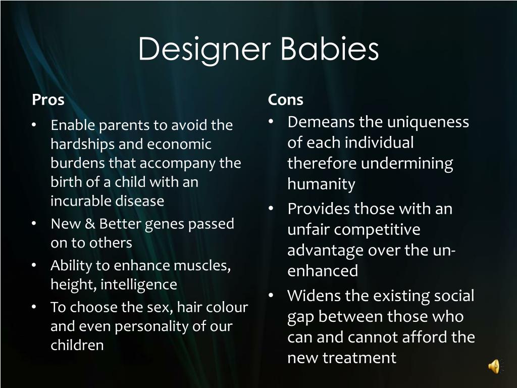 designer babies advantages and disadvantages essay