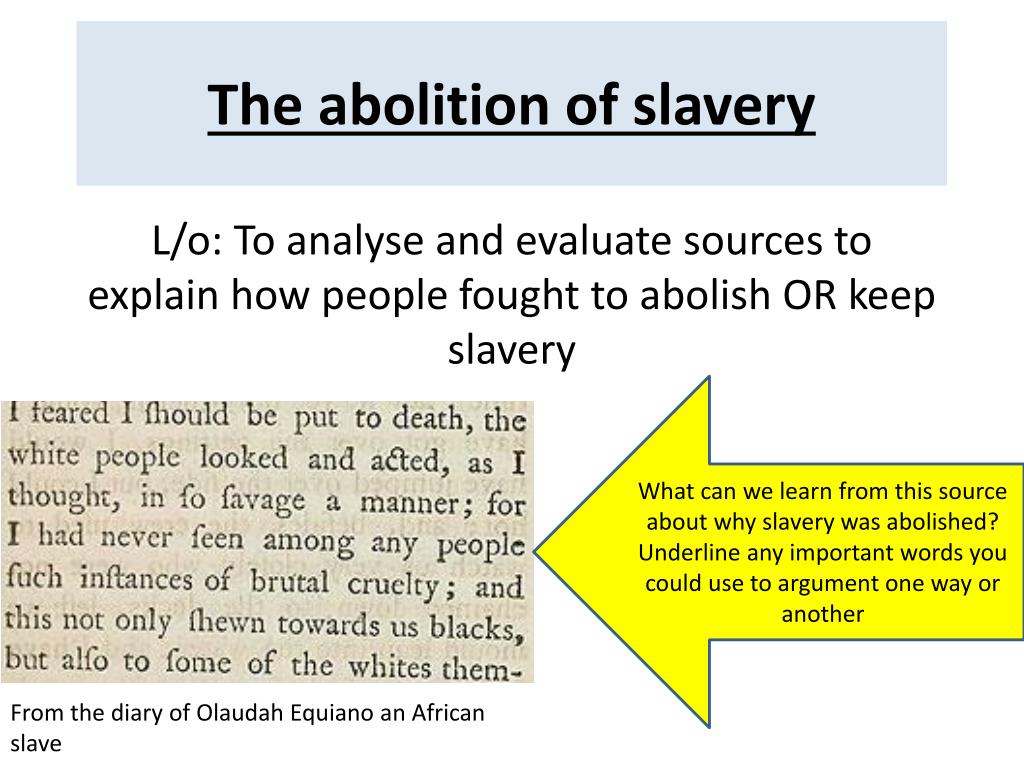 abolition of slavery essay introduction
