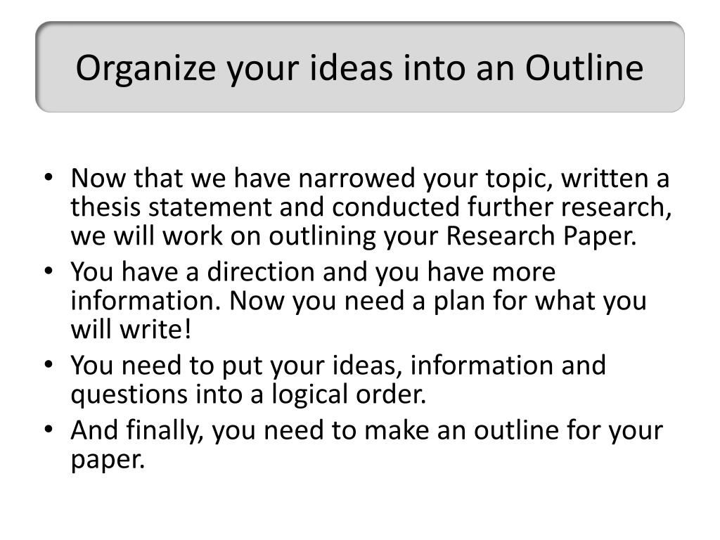 how to organize a presentation outline