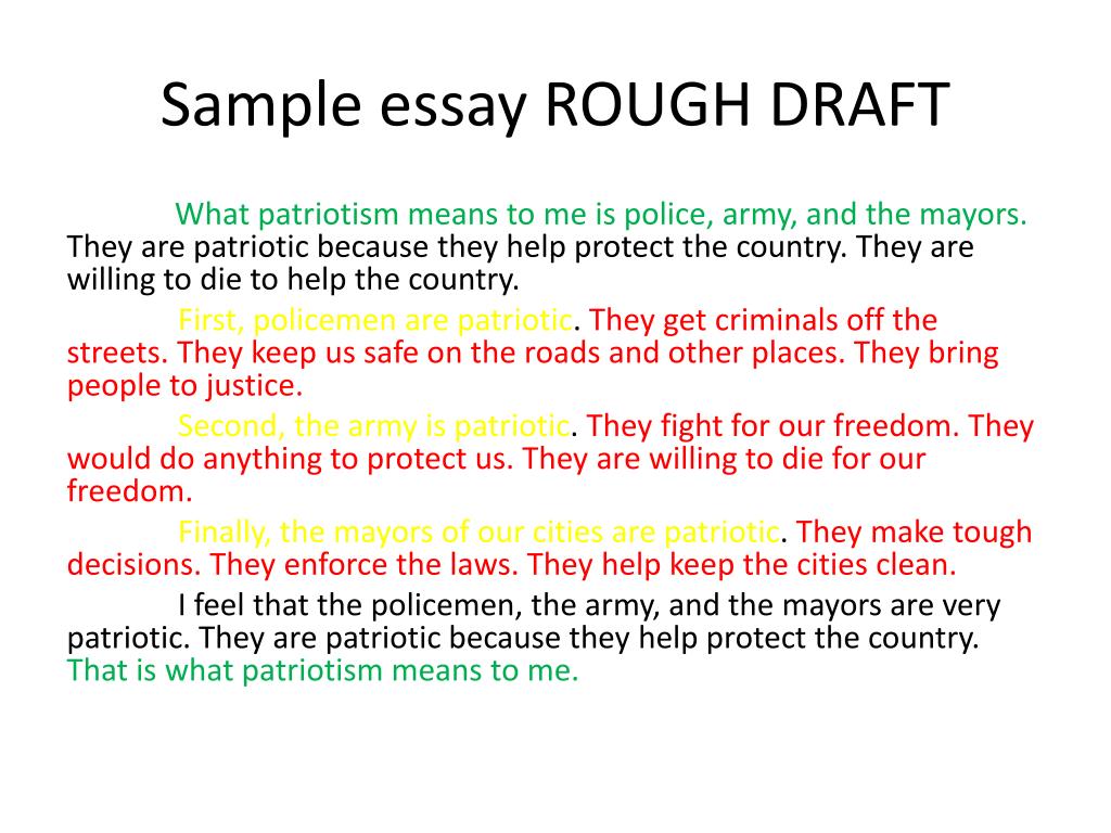 college essay rough draft