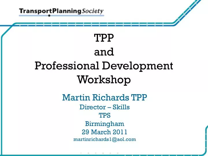 tpp and professional development workshop n.