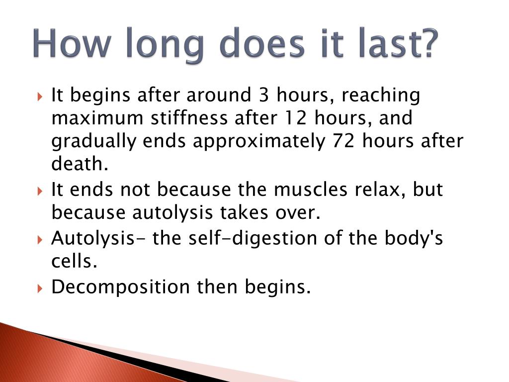 PPT - Rigor Mortis Mortis= death Rigor=stiffness ...