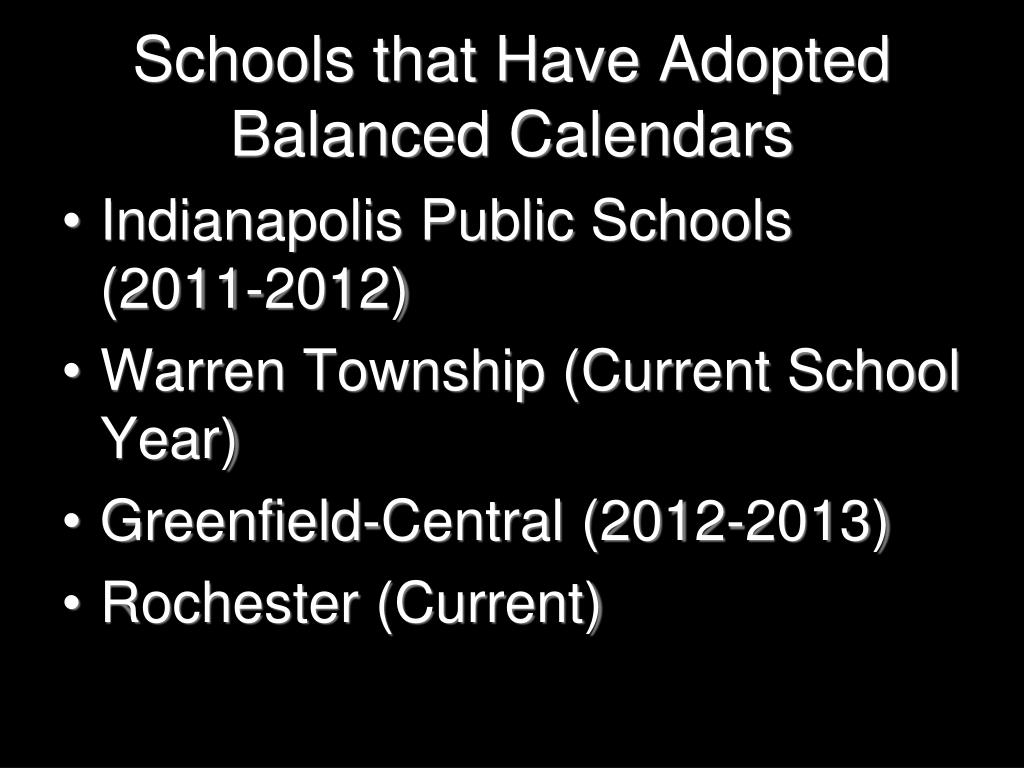 PPT Southern Hancock Balanced Calendar Presentation PowerPoint