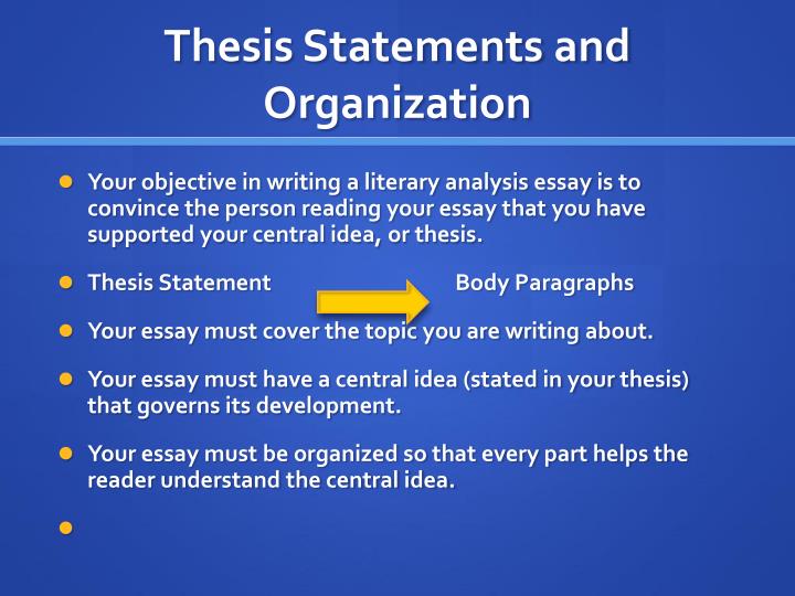 organization involving thesis statement organization of thesis statement
