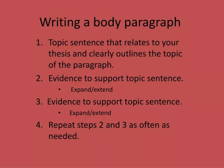 What Is A Body Paragraph Outline