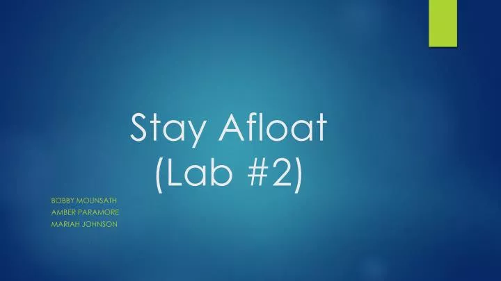 stay afloat lab 2 n.