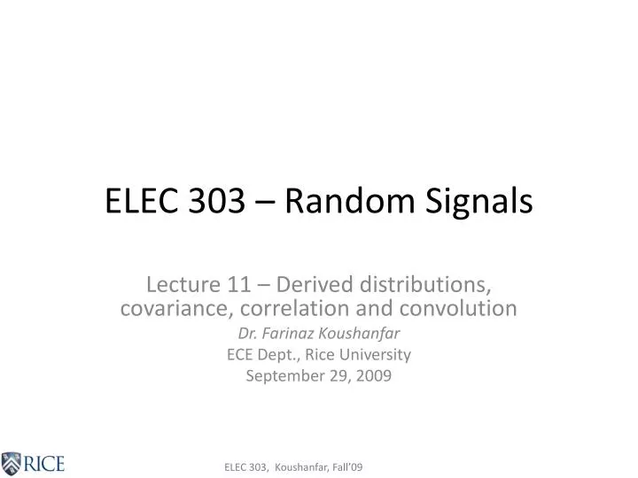 elec 303 random signals n.