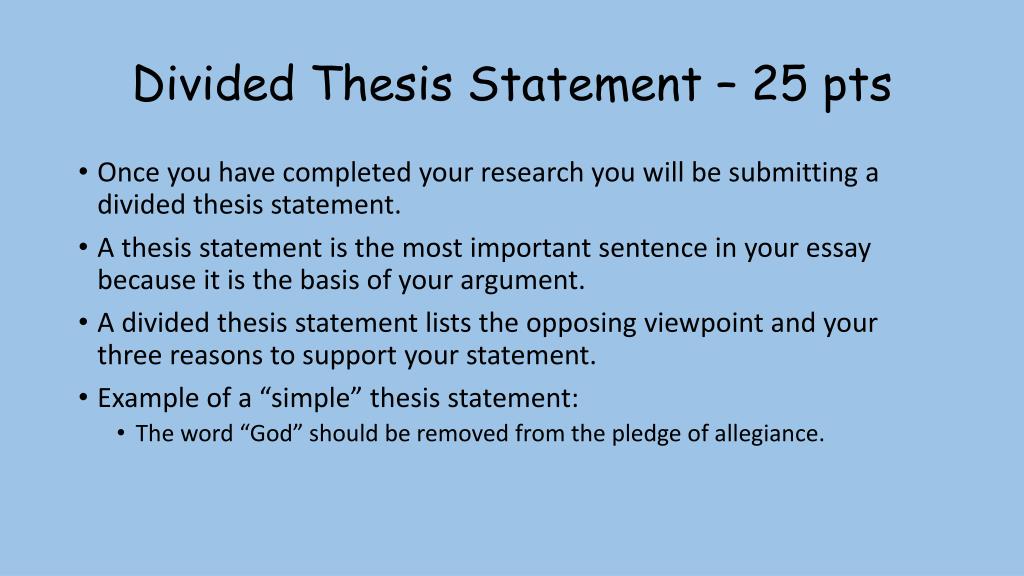 divided thesis statement