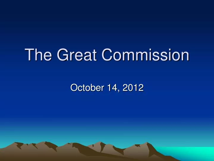 PPT The Great Commission PowerPoint Presentation, free download ID