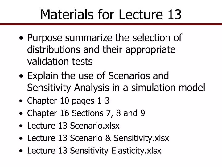 materials for lecture 13 n.