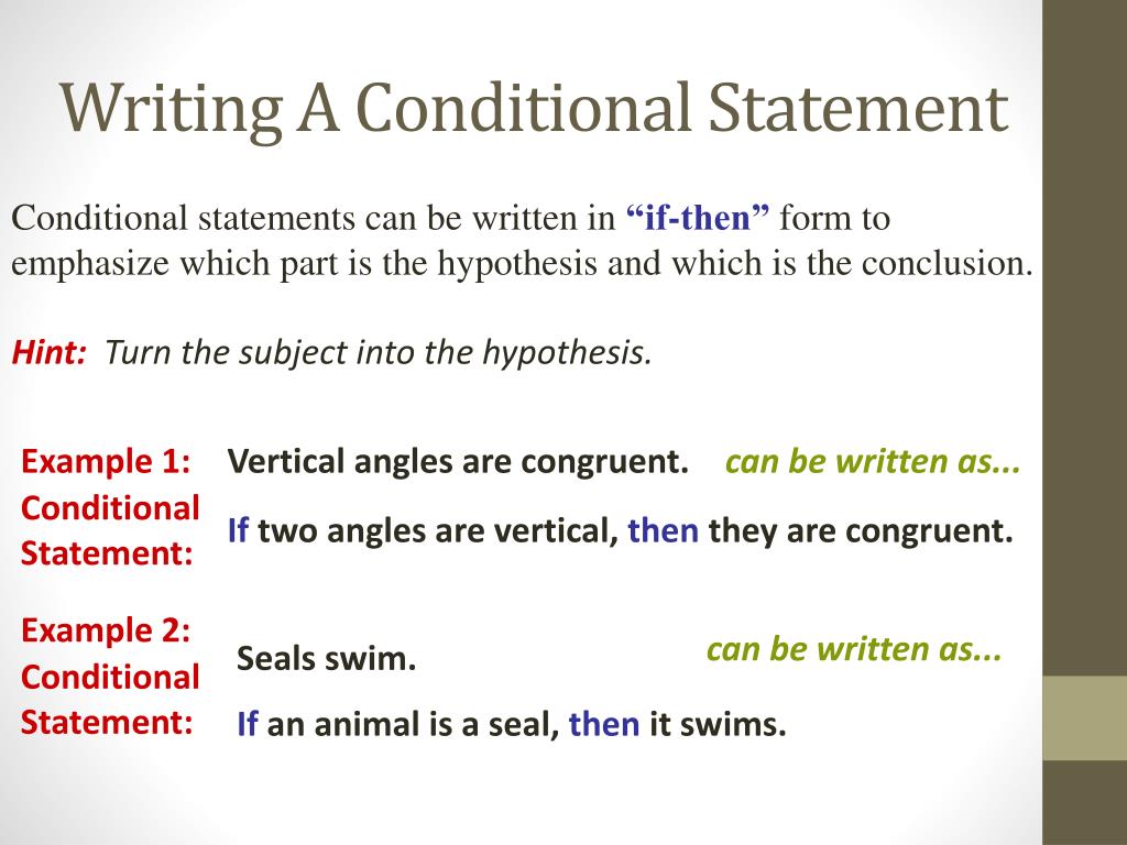 hypothesis of a given conditional statement