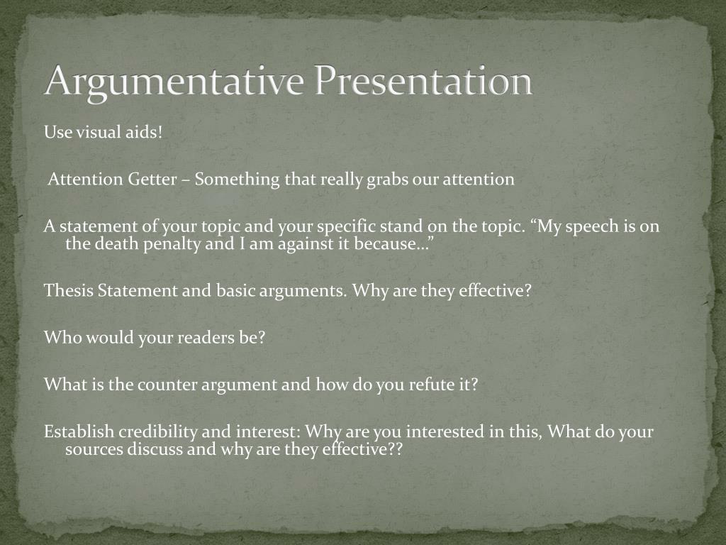 argumentative presentation example