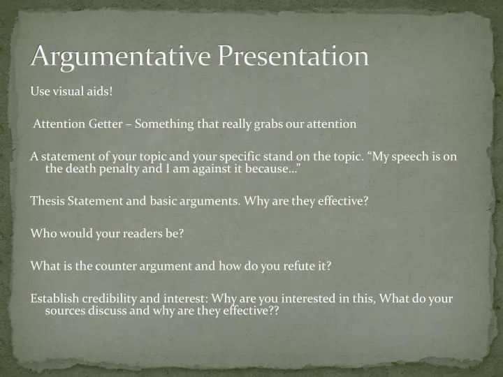 argumentative presentations