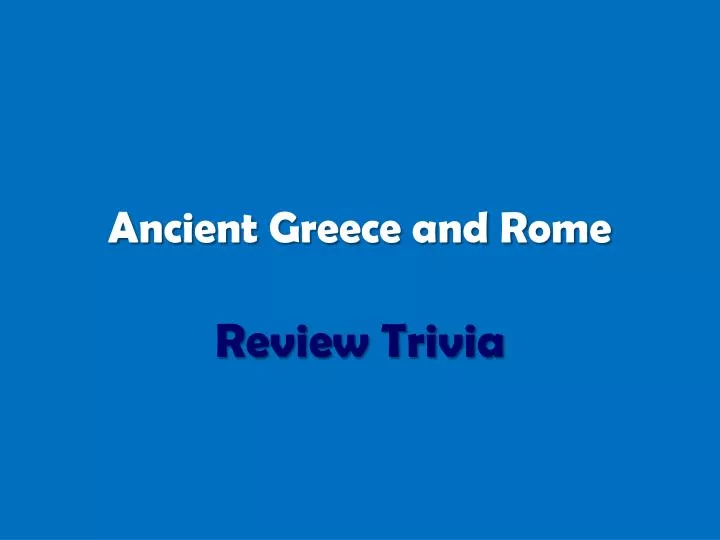 ancient greece and rome n.