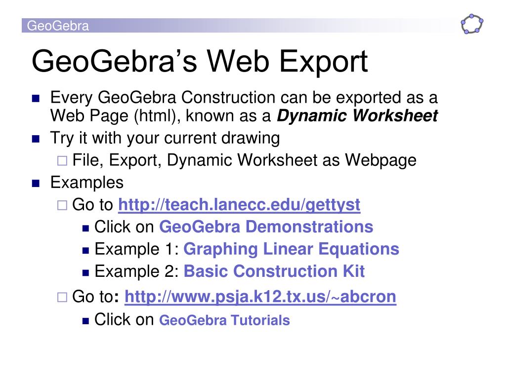 PPT - GeoGebra PowerPoint Presentation, free download - ID:2931391