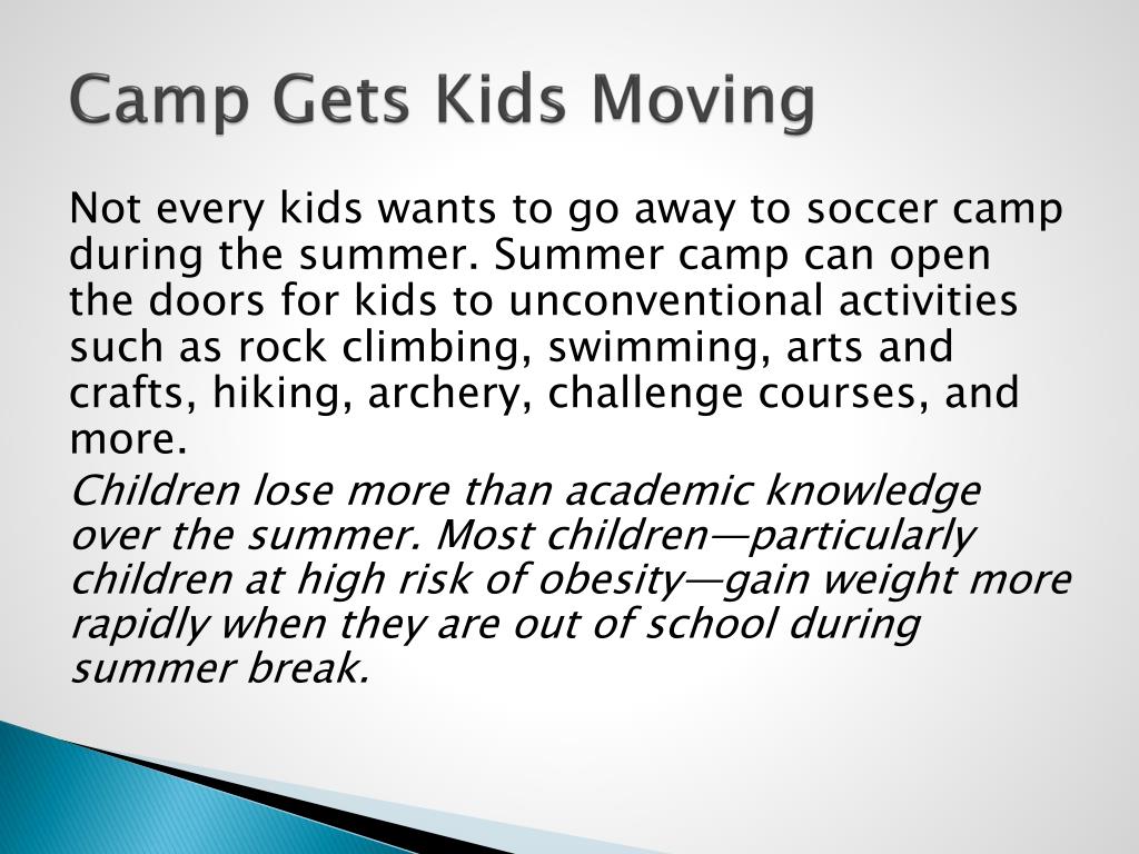 PPT - Benefits of Summer Camp for Kids PowerPoint Presentation, free ...
