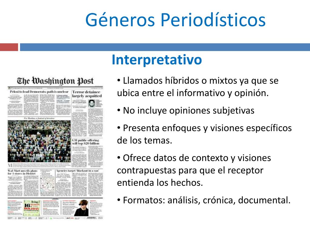 Ppt Los Géneros Periodísticos Powerpoint Presentation Free Download