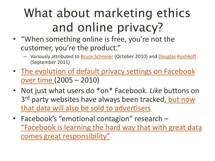 ethics of internet privacy This site offers resources and background information on internet ethics university of illinois laboratory high school: scenarios for teaching internet ethics. ethics of internet privacy This site offers resources and background information on internet ethics university of illinois laboratory high school: scenarios for teaching internet ethics.