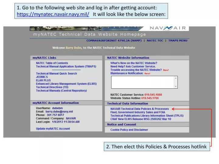 PPT - 2 . Then elect this Policies & Processes hotlink PowerPoint  Presentation - ID:2933457