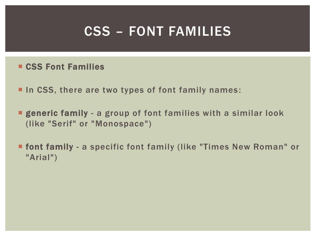 Div font family