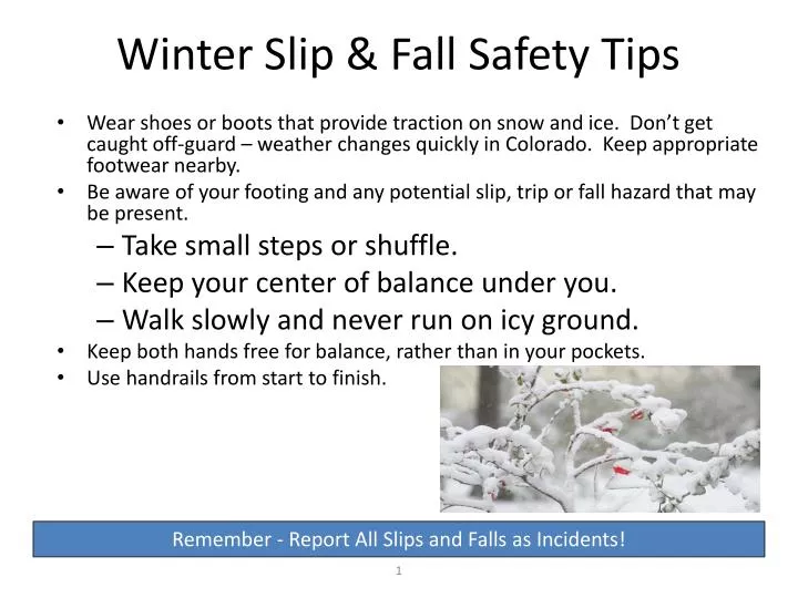 PPT - Winter Slip & Fall Safety Tips PowerPoint ...