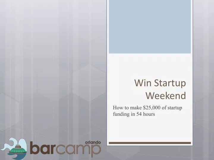 win startup weekend n.