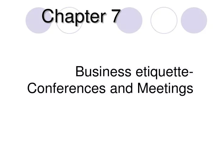 business etiquette conferences and meetings n.