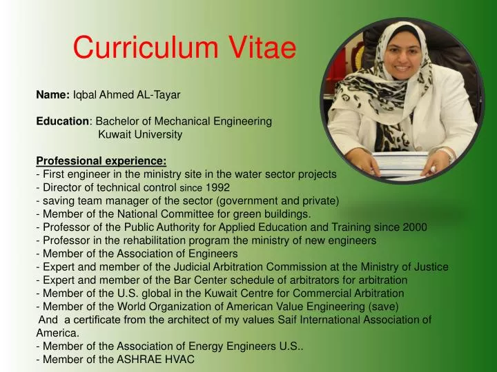 PPT Curriculum Vitae PowerPoint Presentation Free Download ID 2935520