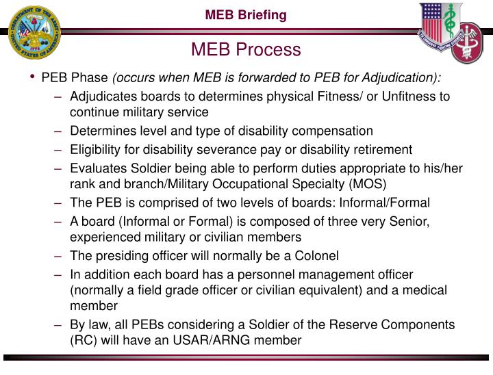 PPT - OTSG/MEDCOM Medical Evaluation Board (MEB)/ Physical Evaluation ...