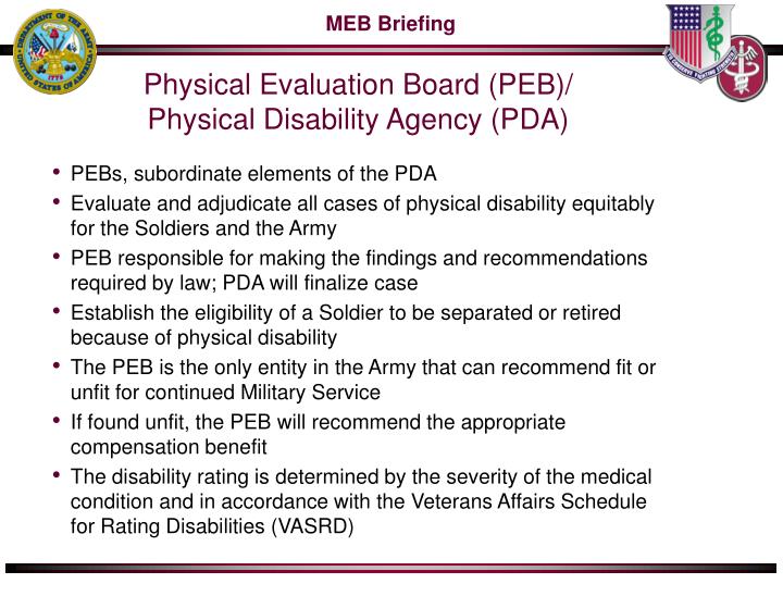 PPT - OTSG/MEDCOM Medical Evaluation Board (MEB)/ Physical Evaluation ...