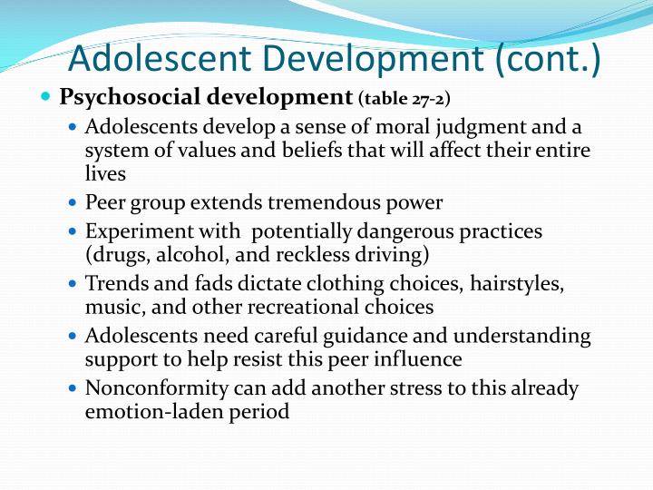 PPT - Growth and Development of the Adolescent: 11 to 18 Years Chapter ...