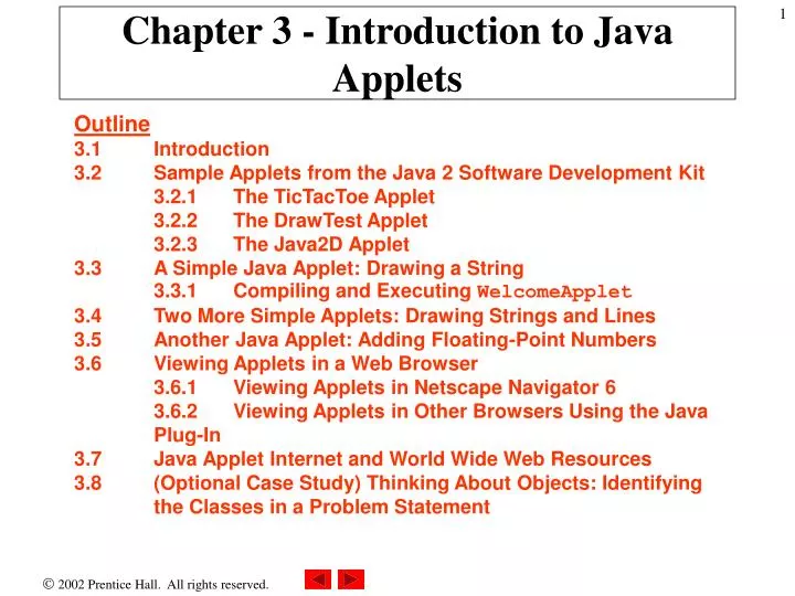 PPT - Chapter 3 - Introduction to Java Applets PowerPoint Presentation ...