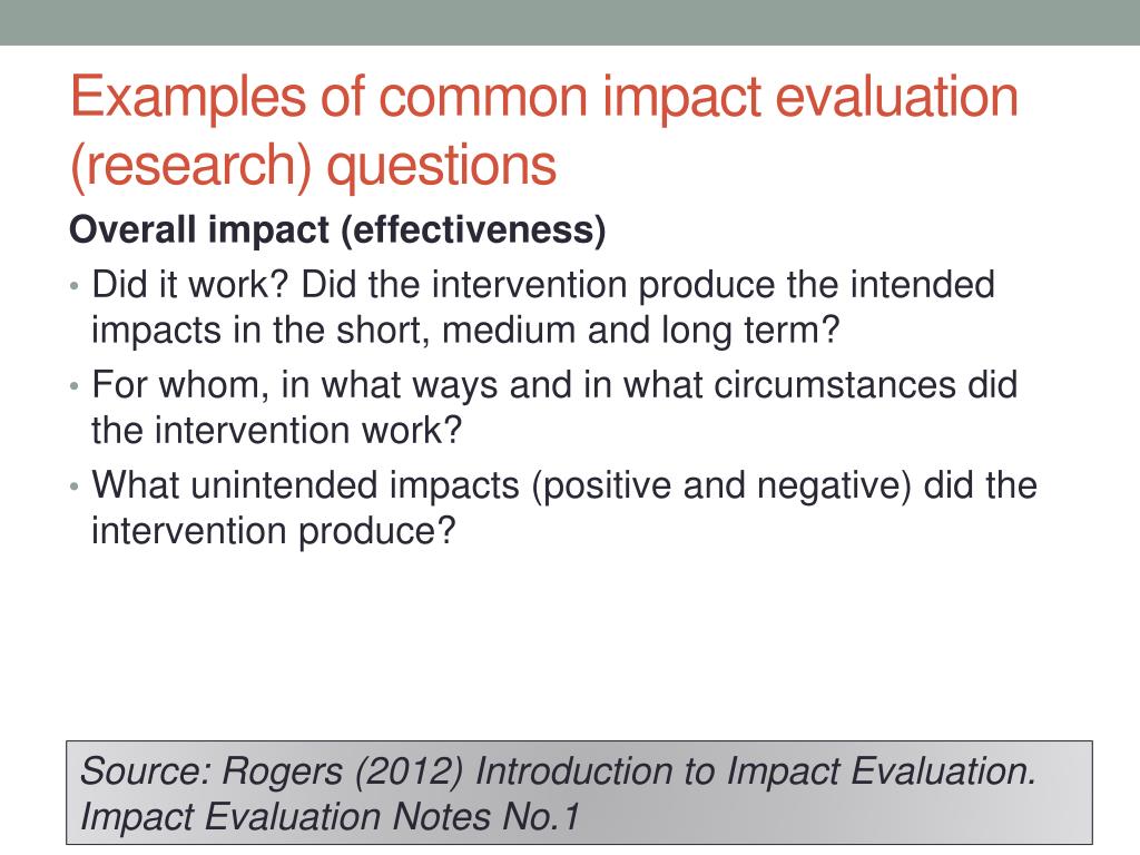 dissertation impact evaluation