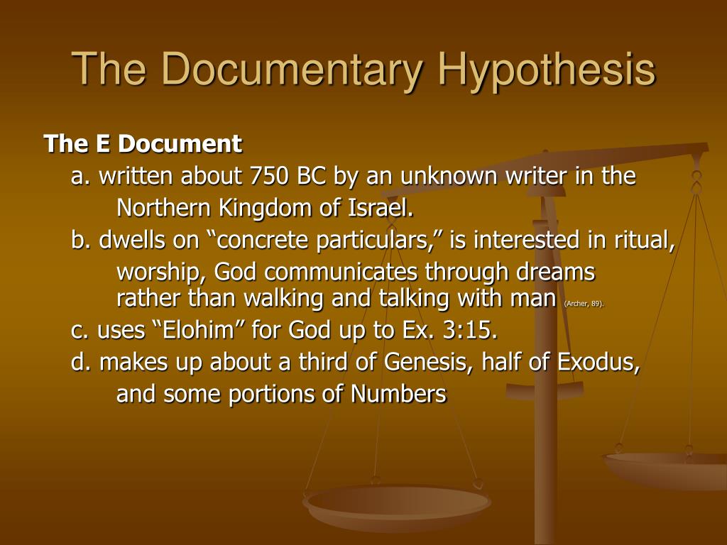 documentary hypothesis got questions