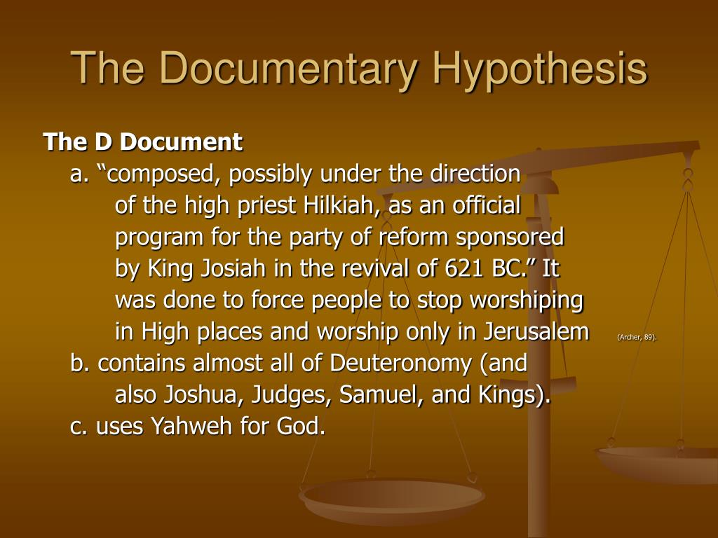 what is the documentary hypothesis bible