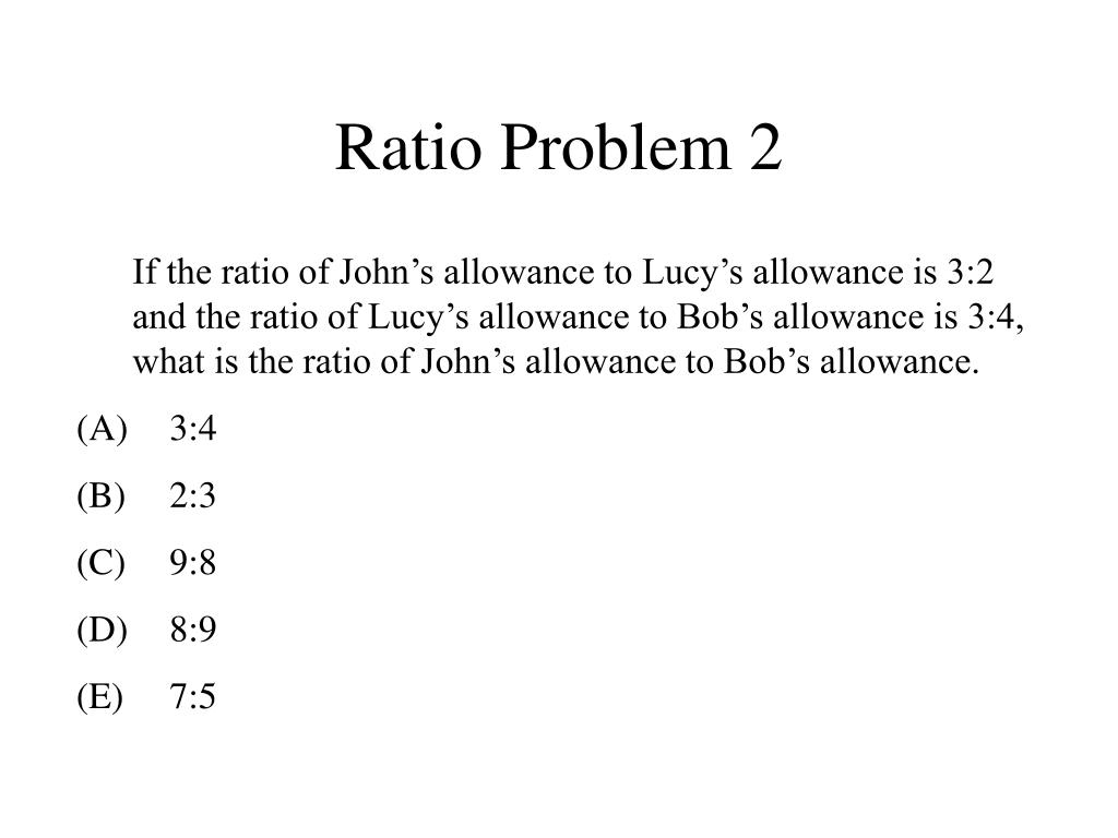 how to solve ratio story problems