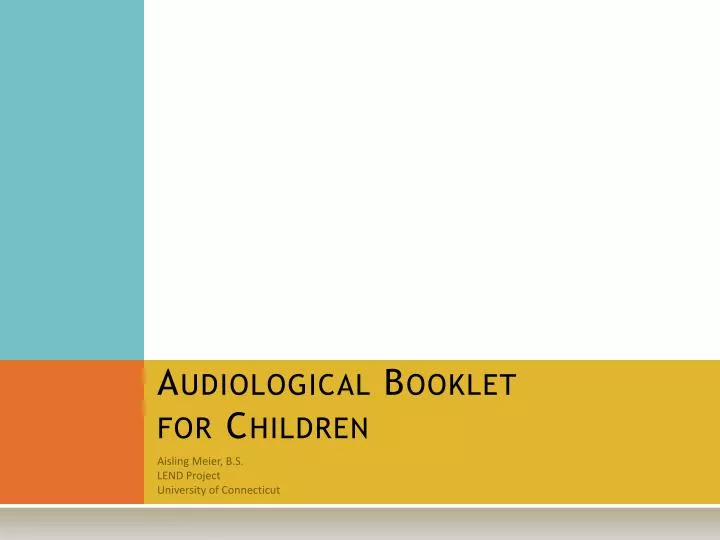audiological booklet for children n.
