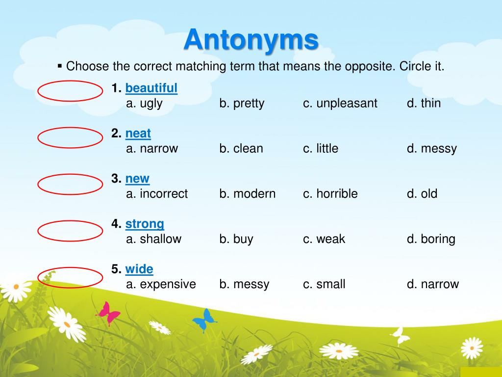 powerpoint presentation about synonyms and antonyms