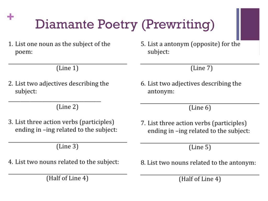 Ppt Diamante Poetry Powerpoint Presentation Free Download Id2937316