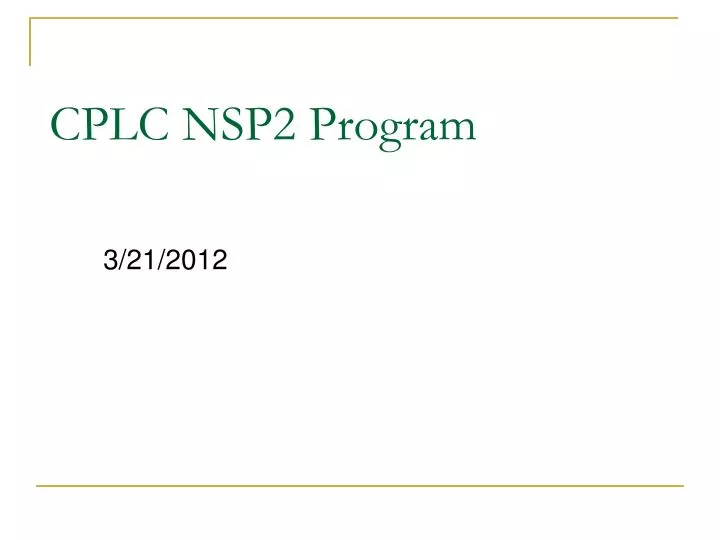 cplc nsp2 program n.