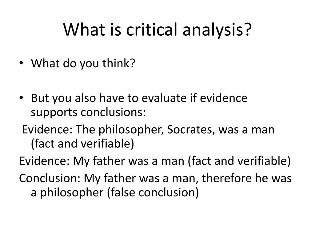 critical analysis presentation