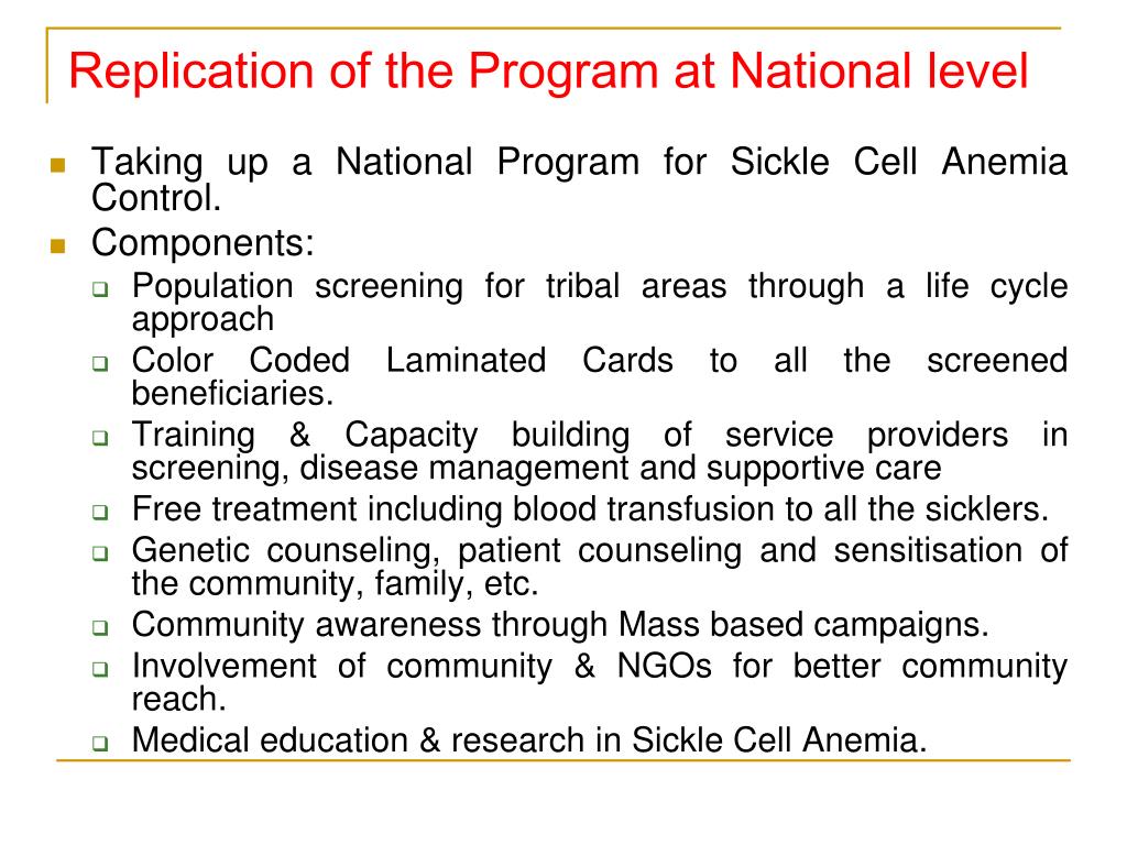 PPT - Sickle Cell Anemia Control Program (A Major Tribal ...