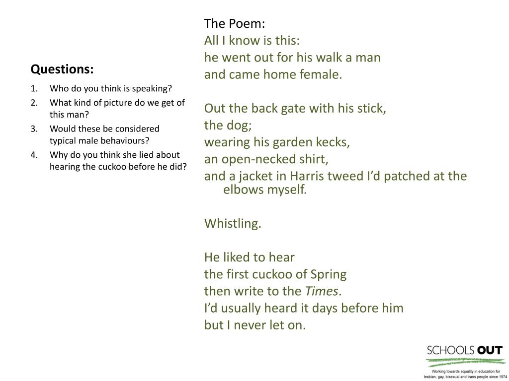 PPT Mrs Tiresias, by Carol Ann Duffy PowerPoint Presentation, free