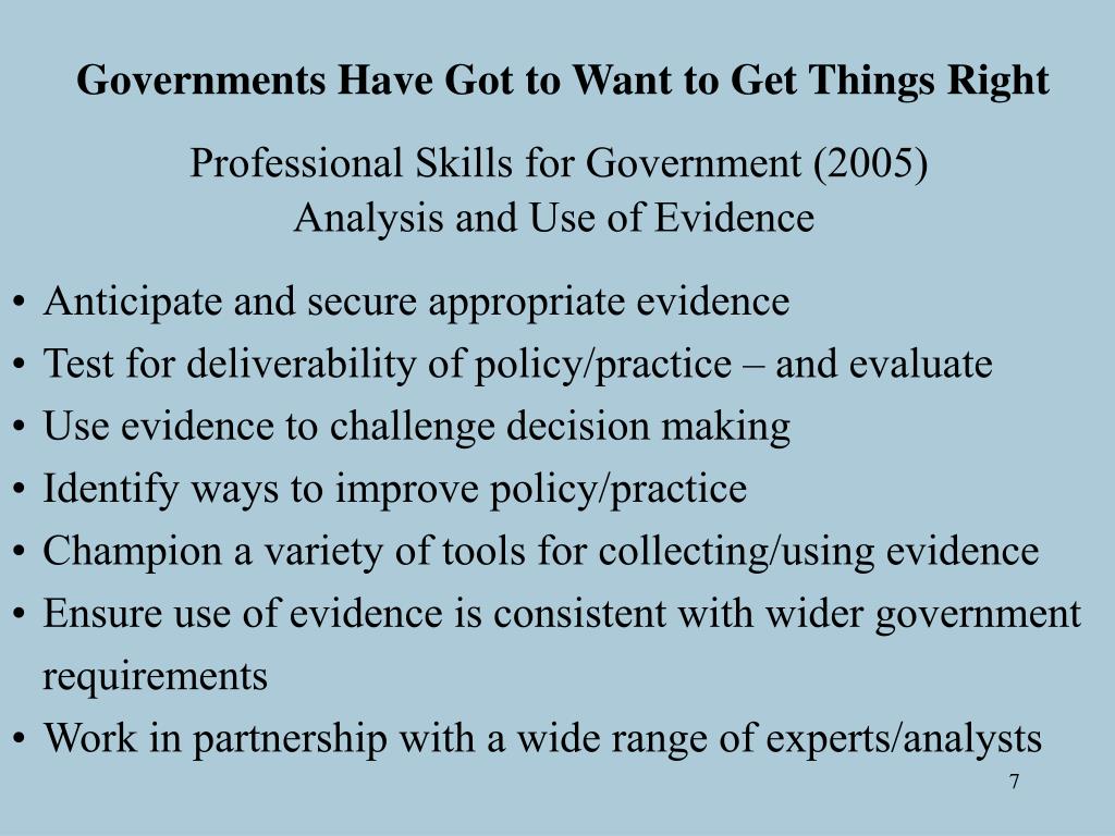 government social research technical skills