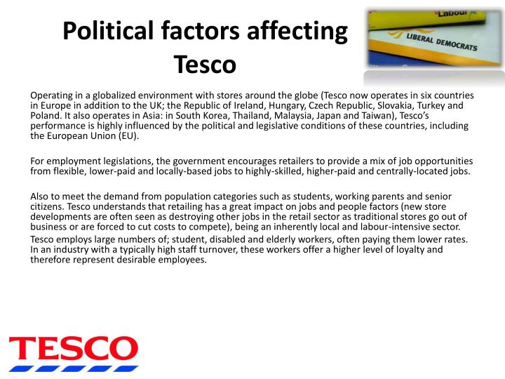 PESTLE Analysis Of The External Business Environment Of Tesco